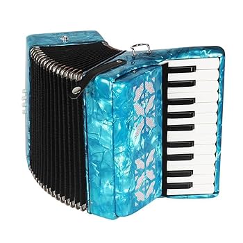 Amazon | 22鍵8バス アコーディオンピアノ ストラップ付き 鍵盤